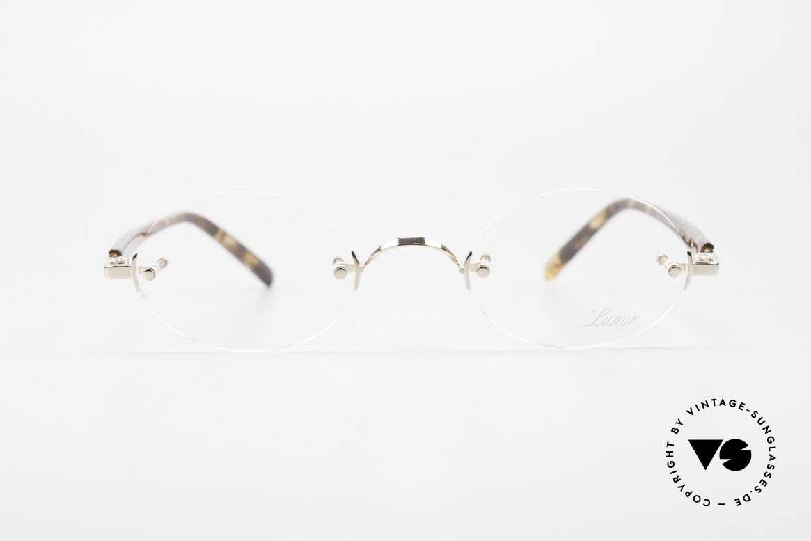 Lunor Classic Oval GP Oval Rimless Frame Gold Plated, LUNOR: honest craftsmanship with attention to details, Made for Men and Women