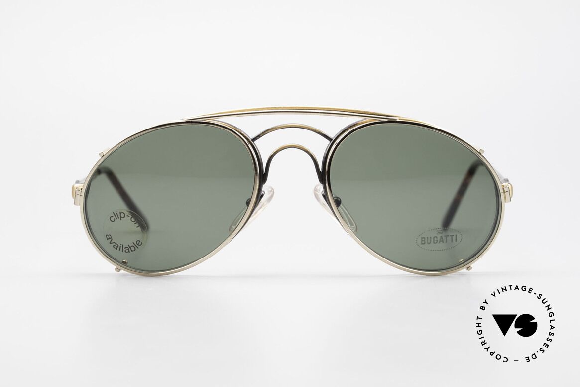 Bugatti 07823 Old 80's Glasses With Clip On, classic Bugatti 'sunglass' design' from approx. 1989, Made for Men