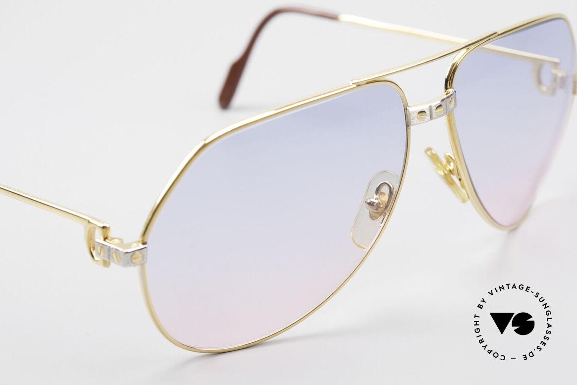 Cartier Vendome Santos - L Rare Luxury 80's Sunglasses, with extremely rare customized sun lenses (100% UV), Made for Men