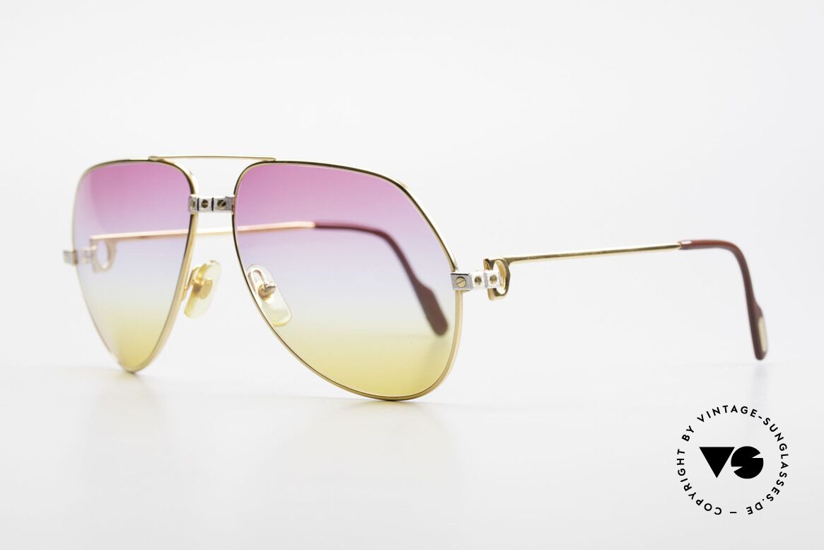 Cartier Vendome Santos - L Rare 80's Aviator Sunglasses, Santos Decor (with 3 screws) in LARGE size 62-14, 140, Made for Men