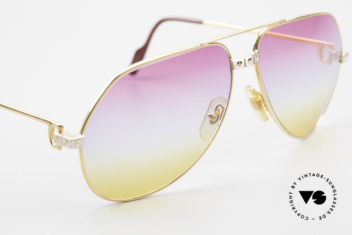 Cartier Vendome Santos - L Rare 80's Aviator Sunglasses, with extremely rare customized sun lenses (100% UV), Made for Men