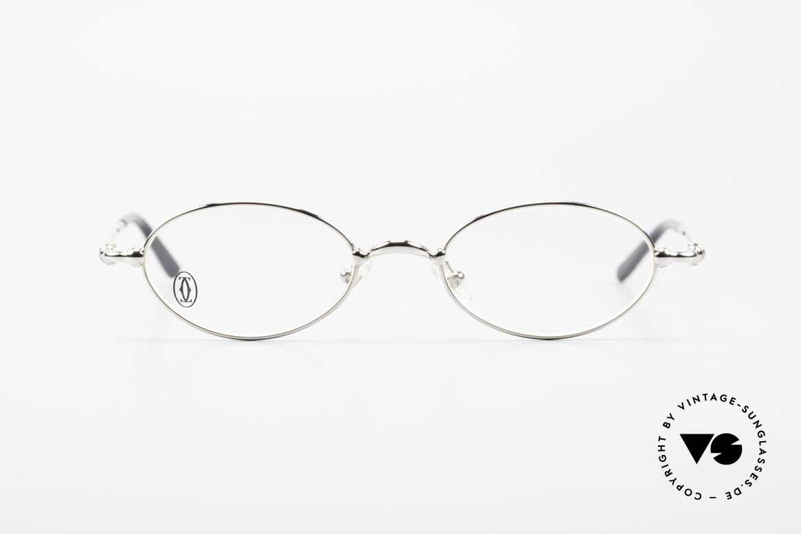Cartier Mizar Oval Frame Luxury Platinum, oval CARTIER vintage eyeglasses in size 47/19, 130, Made for Men and Women