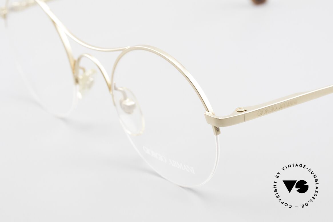 Giorgio Armani 121 Schubert Glasses Round Style, plain and puristic 'wire glasses' with a Nylor thread, Made for Men