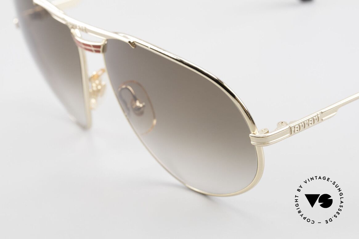 Ferrari F12 True Vintage Luxury Sunglasses, GOLD-PLATED frame and brown-gradient sun lenses, Made for Men
