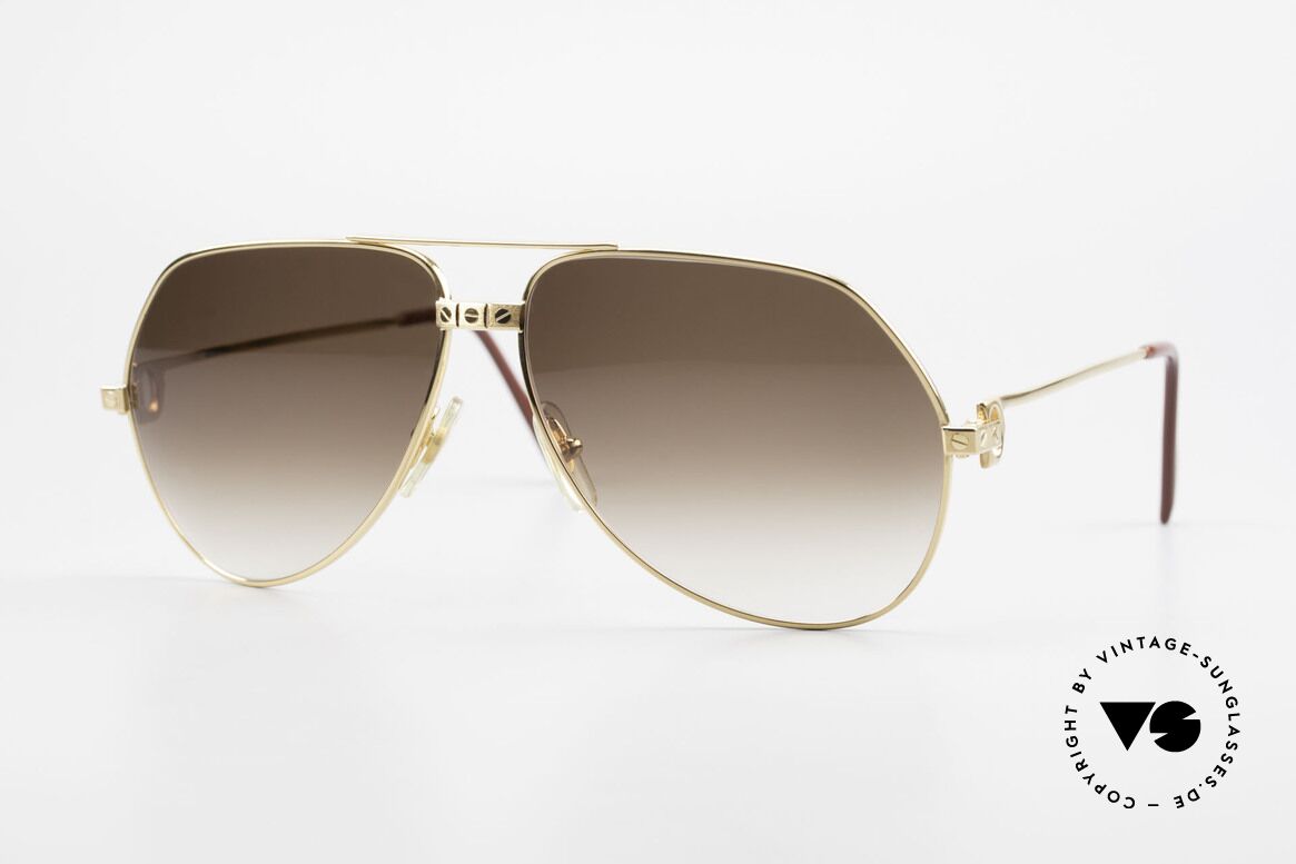Cartier Vendome Santos - L Special Edition Fully Gold, unique Cartier Vendome sunglasses, LARGE size 62°14, Made for Men