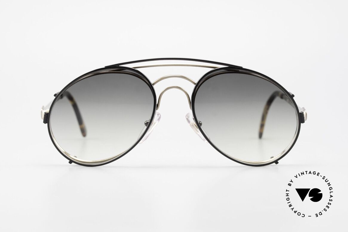Bugatti 07823 Old 80's Glasses With Sun Clip, classic Bugatti 'sunglass' design' from approx. 1989, Made for Men