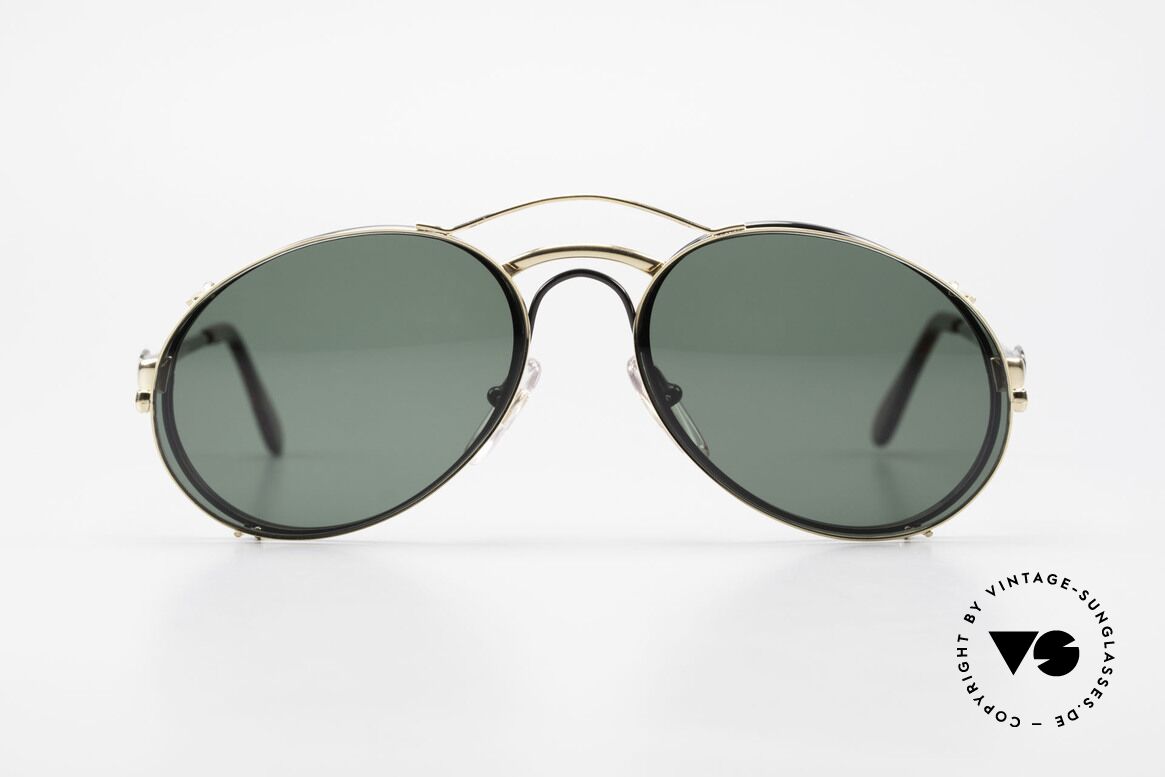 Bugatti 03327 Men's 80's Eyeglasses Clip On, classic vintage Bugatti sunglasses from approx. 1989, Made for Men