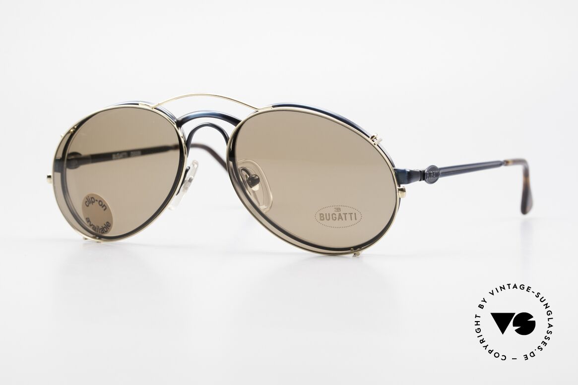 Bugatti 03328 Men's 80's Clip On Sunglasses, classic vintage Bugatti sunglasses from approx. 1989, Made for Men