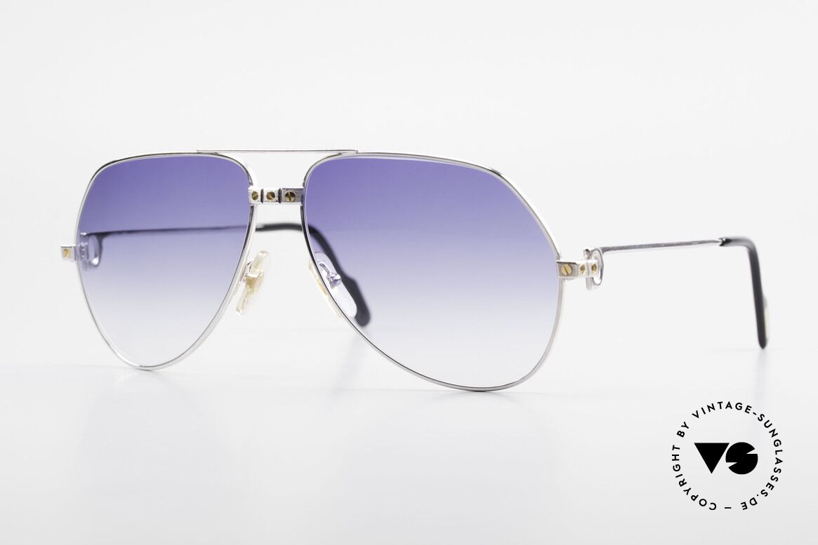 Cartier Vendome Santos - L Customized Silver Edition, unique Cartier Vendome sunglasses, LARGE size 62°14, Made for Men