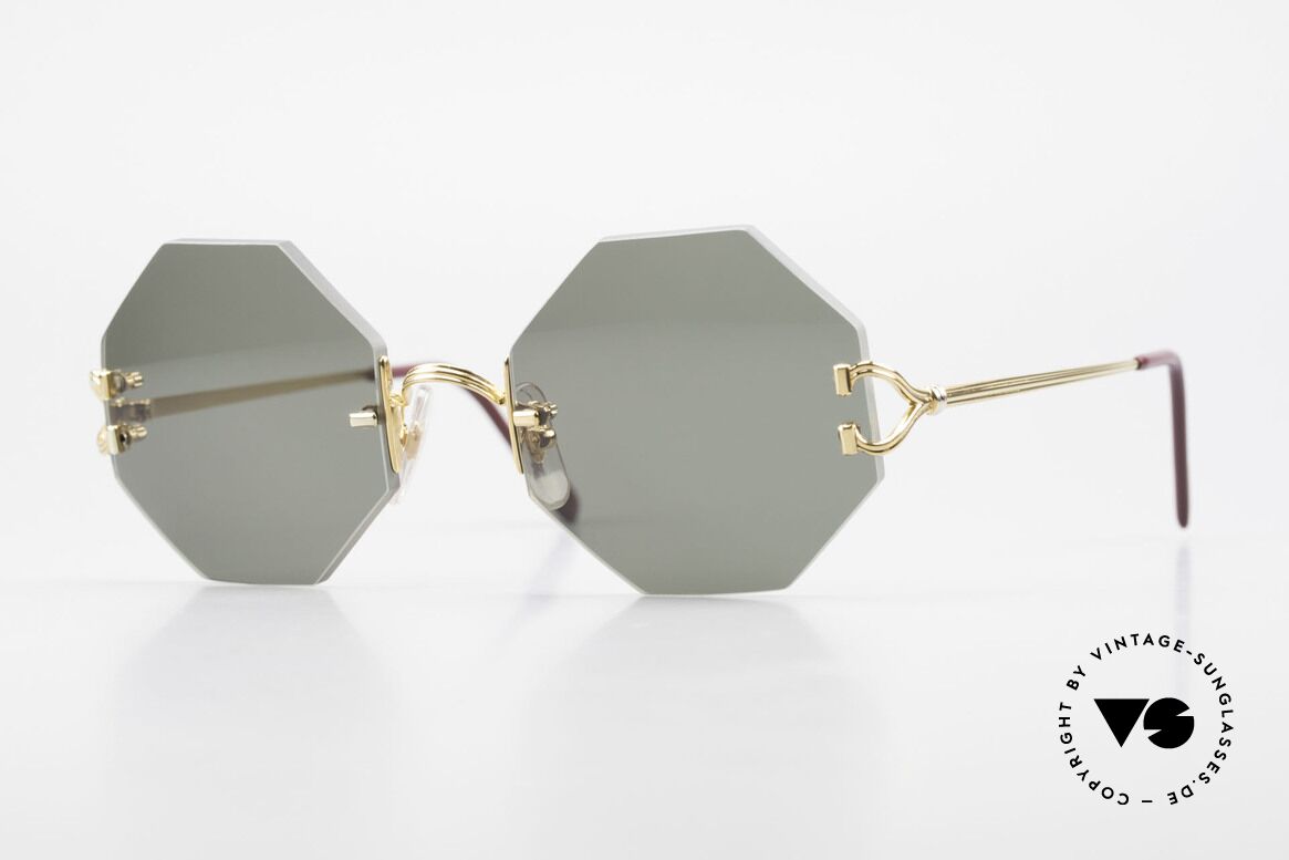 Cartier Rimless Octag Rimless Octagonal Sunglasses, octagonal rimless CARTIER luxury shades from '99, Made for Men and Women