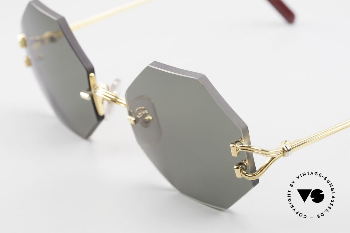 Cartier Rimless Octag Rimless Octagonal Sunglasses, precious OCTAG designer shades; 22kt GOLD-plated, Made for Men and Women