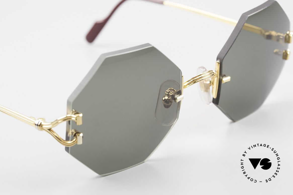 Cartier Rimless Octag Rimless Octagonal Sunglasses, unworn rarity comes with an original case by Cartier, Made for Men and Women
