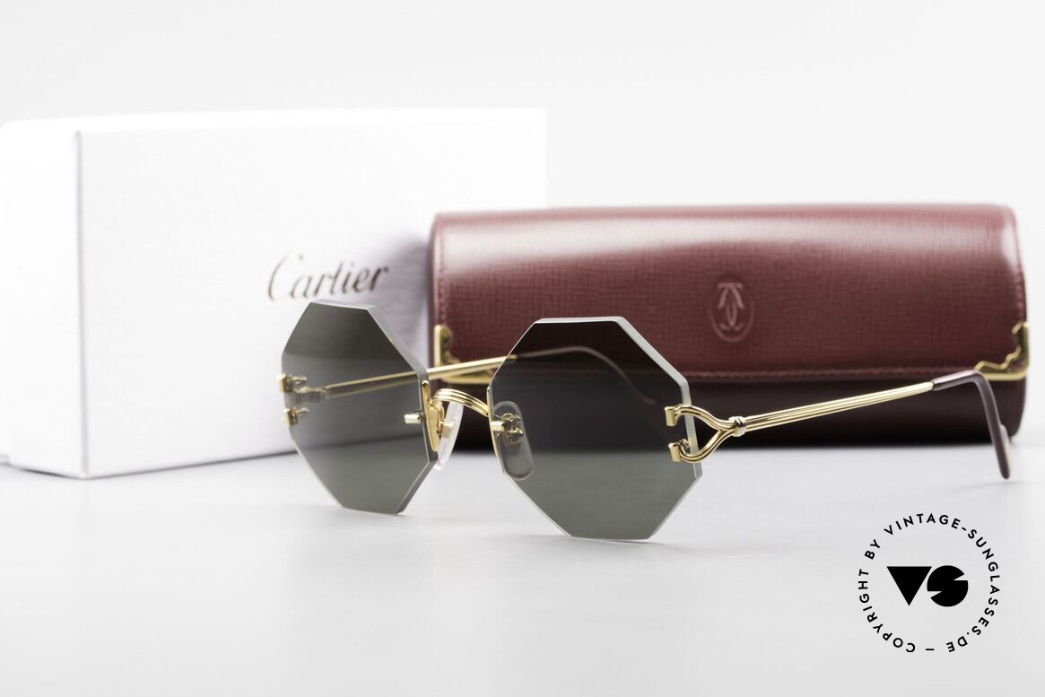 Cartier Rimless Octag Rimless Octagonal Sunglasses, NO RETRO, but a RARE old ORIGINAL, one of a kind!, Made for Men and Women