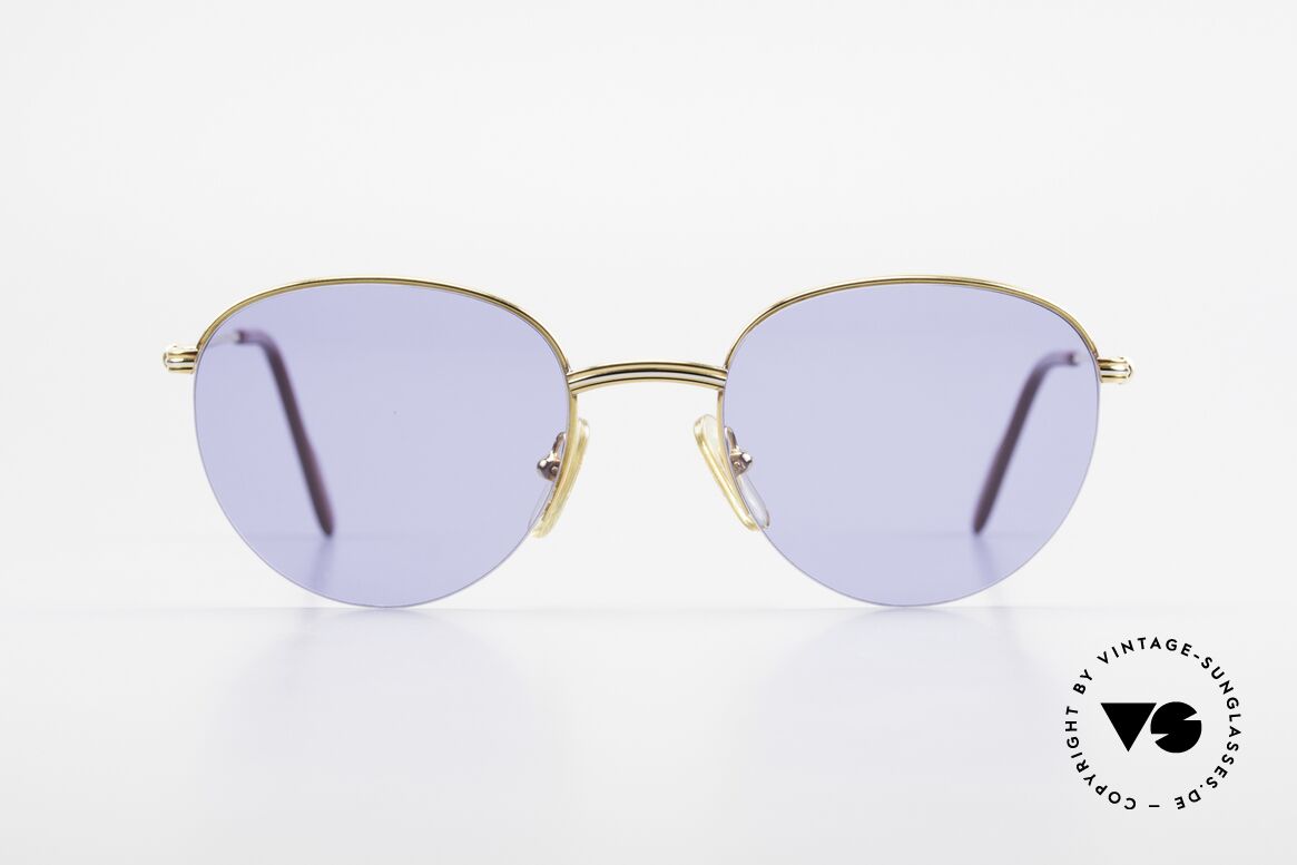 Cartier Colisee Round Luxury Sunglasses 90's, roundish Cartier vintage sunglasses, size 51/20, 140, Made for Men and Women