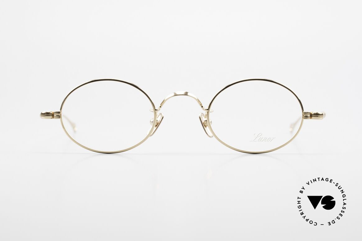 Lunor V 100 Oval Eyeglasses Gold Plated, without ostentatious logos (but in a timeless elegance), Made for Men and Women