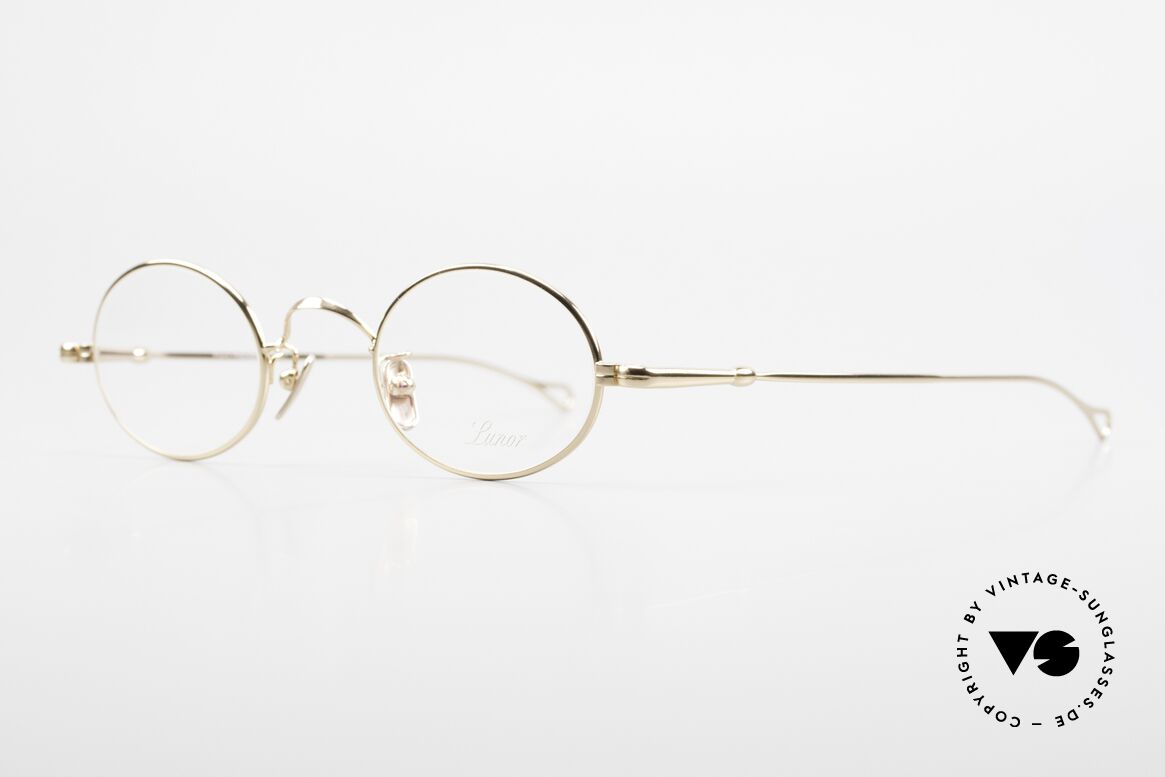 Lunor V 100 Oval Eyeglasses Gold Plated, model V100: timeless oval eyeglass-frame (unisex specs), Made for Men and Women