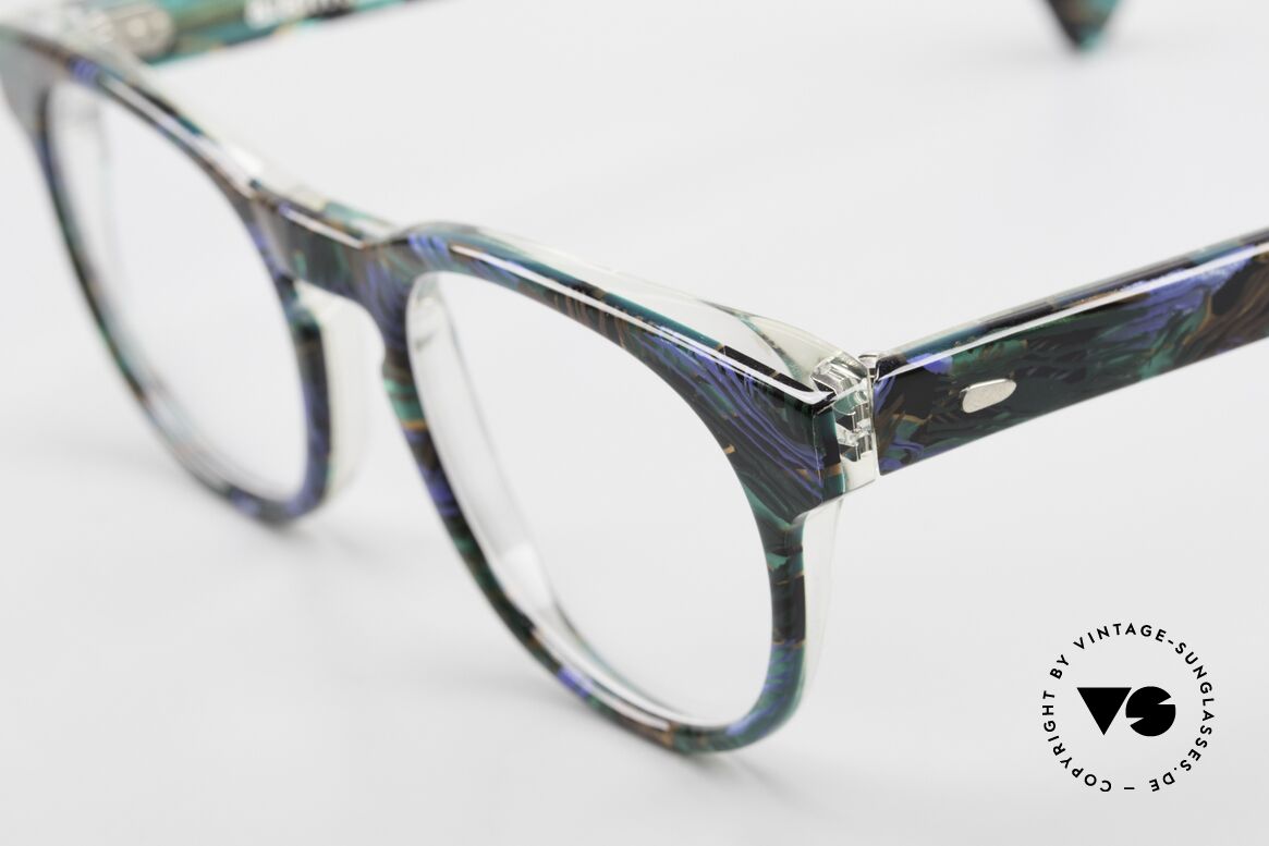 Alain Mikli 903 / 688 Panto Frame 80's Patterned, handmade quality: green/blue/black/brown marbled, Made for Men and Women