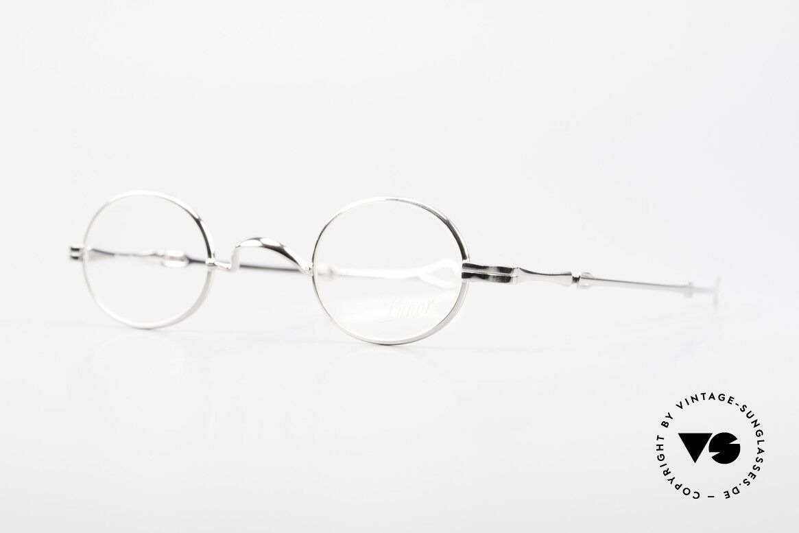 Lunor I 04 Telescopic Oval XS Frame Platinum Plated, model I 04 = size 37°25, temple length: 118mm - 155 mm, Made for Men and Women