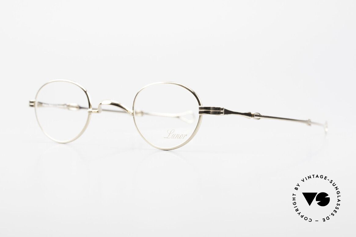 Lunor I 03 Telescopic Gold Plated With Slide Temples, well-known for the "W-bridge" & the plain frame designs, Made for Men and Women