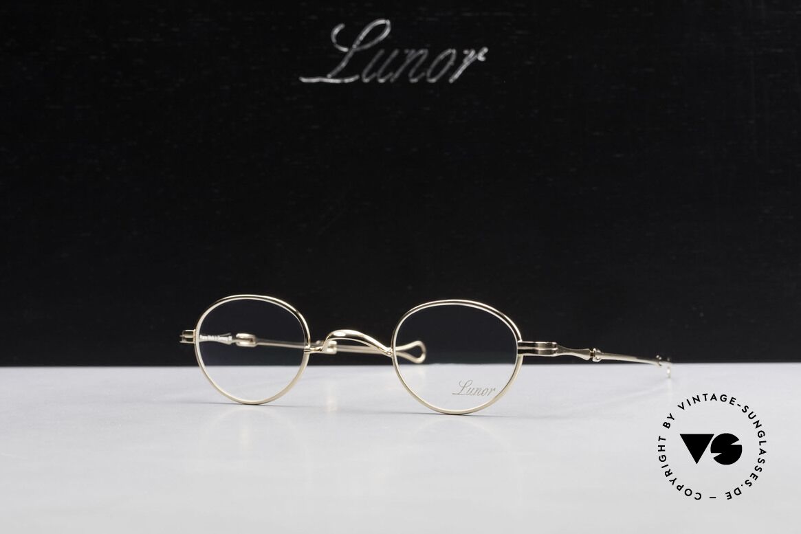 Lunor I 03 Telescopic Gold Plated With Slide Temples, Size: extra small, Made for Men and Women