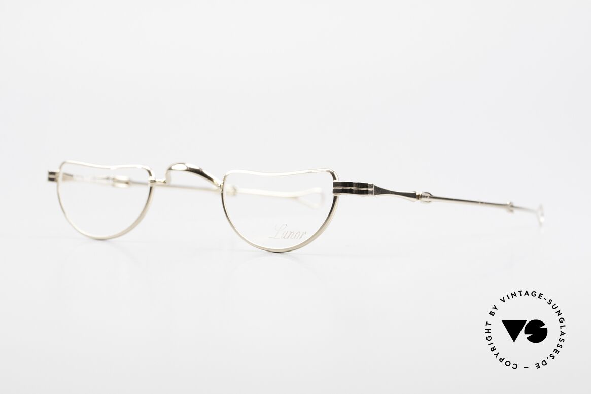Lunor I 07 Telescopic Extendable Gold Plated Frame, size 39/26, temples adjustable from 118mm to 155mm, Made for Men and Women