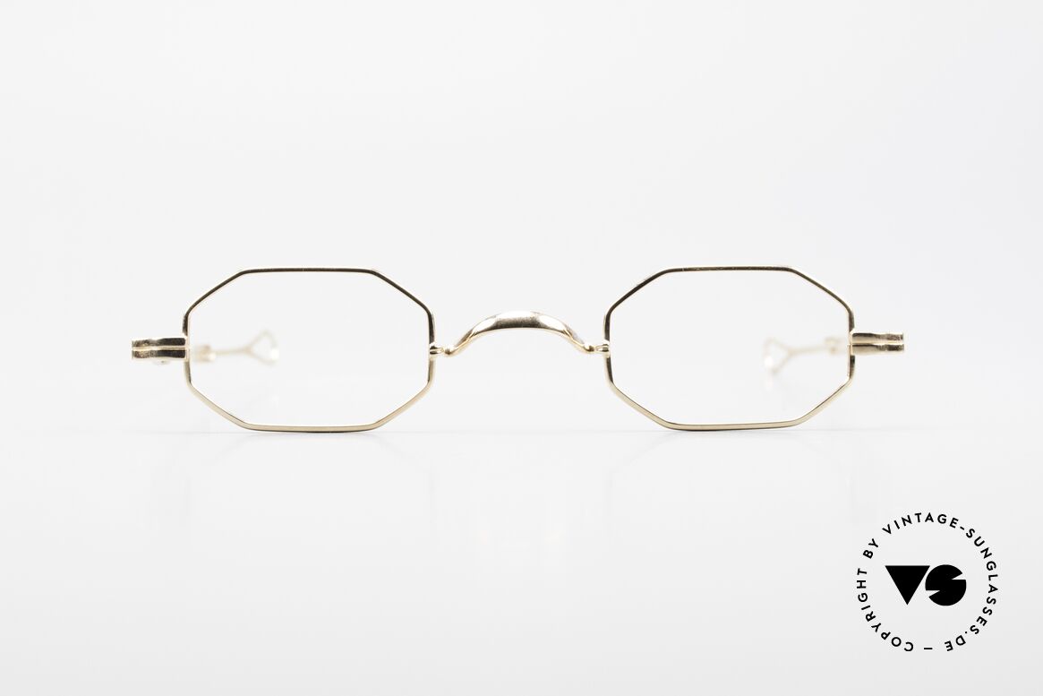 Lunor I 01 Telescopic Octagonal Frame Gold Plated, Lunor: shortcut for French "Lunette d'Or" (gold glasses), Made for Men and Women