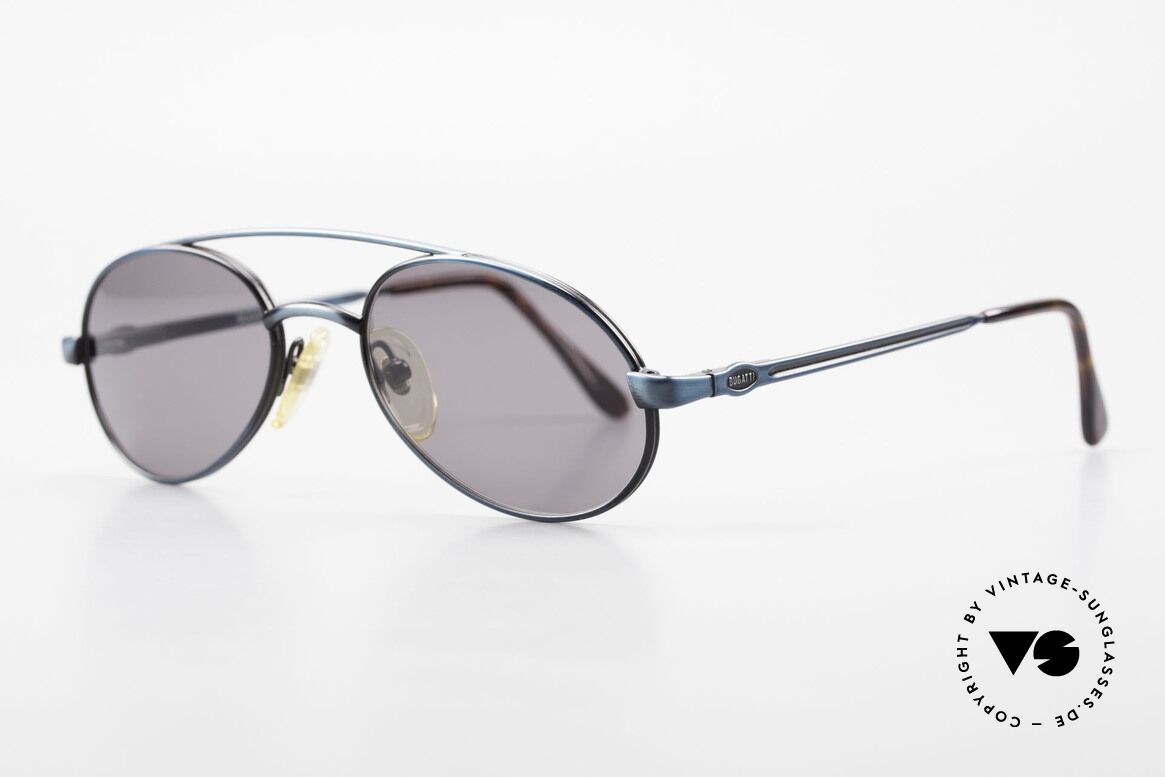Bugatti 08128 Metal Frame With Spring Hinges, very noble frame finish in "blue-black metallic", Made for Men