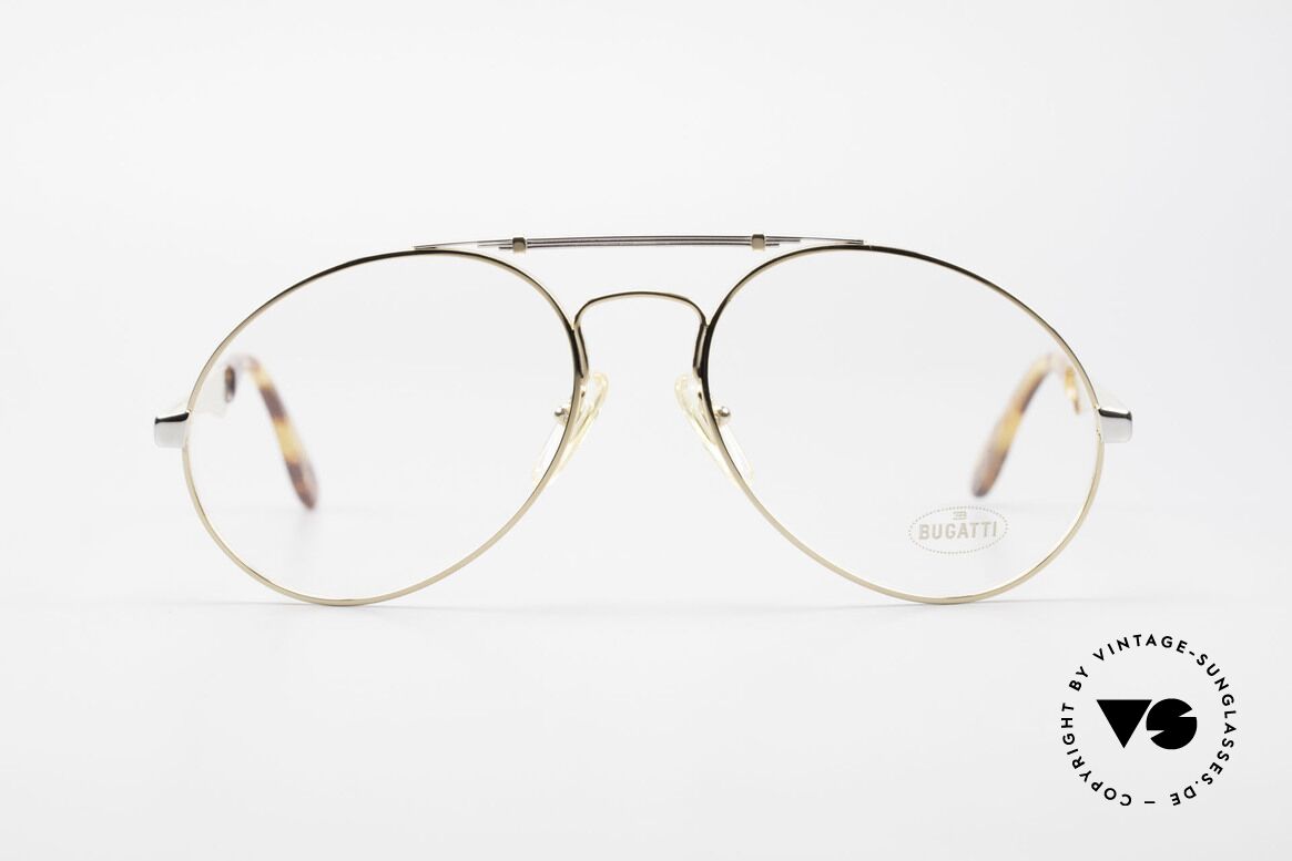 Bugatti 11948 Gold Plated Luxury Frame XL, vintage 80's men's eyeglass-frame in size 58/20, Made for Men