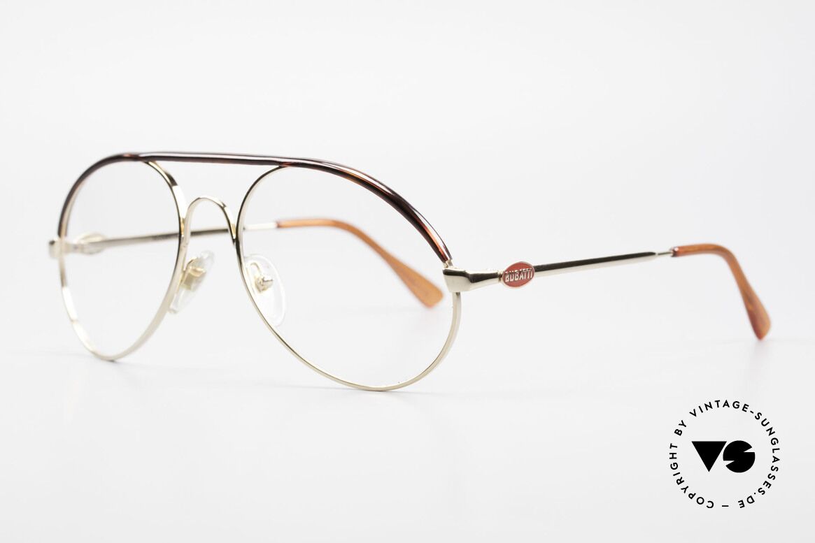 Bugatti 65986 Men's 80's Frame Gold Plated, basic mod. 65986 refined with tortoise appliqué, Made for Men
