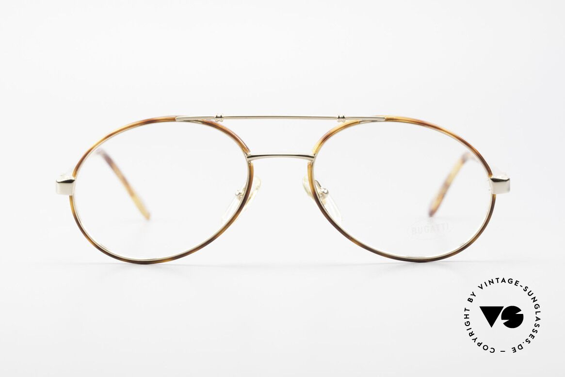 Bugatti 14782 Luxury 80's Eyeglass-Frame, great design; gold-plated and with Windsor rings, Made for Men