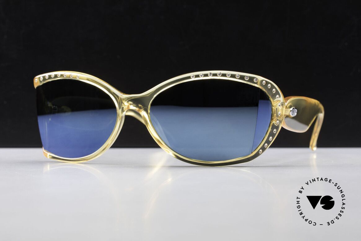 Christian Dior 2439 80's Crystal Sunglasses Gem, sophisticated sunglasses with blue-mirrored lenses, Made for Women