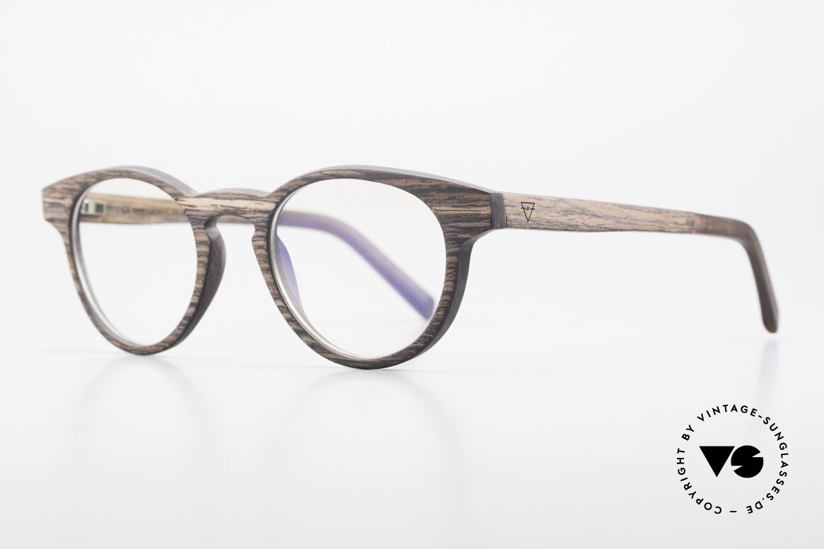 Kerbholz Friedrich Panto Wood Glasses Kingwood, it is brownish-purple with many fine darker stripes, Made for Men and Women