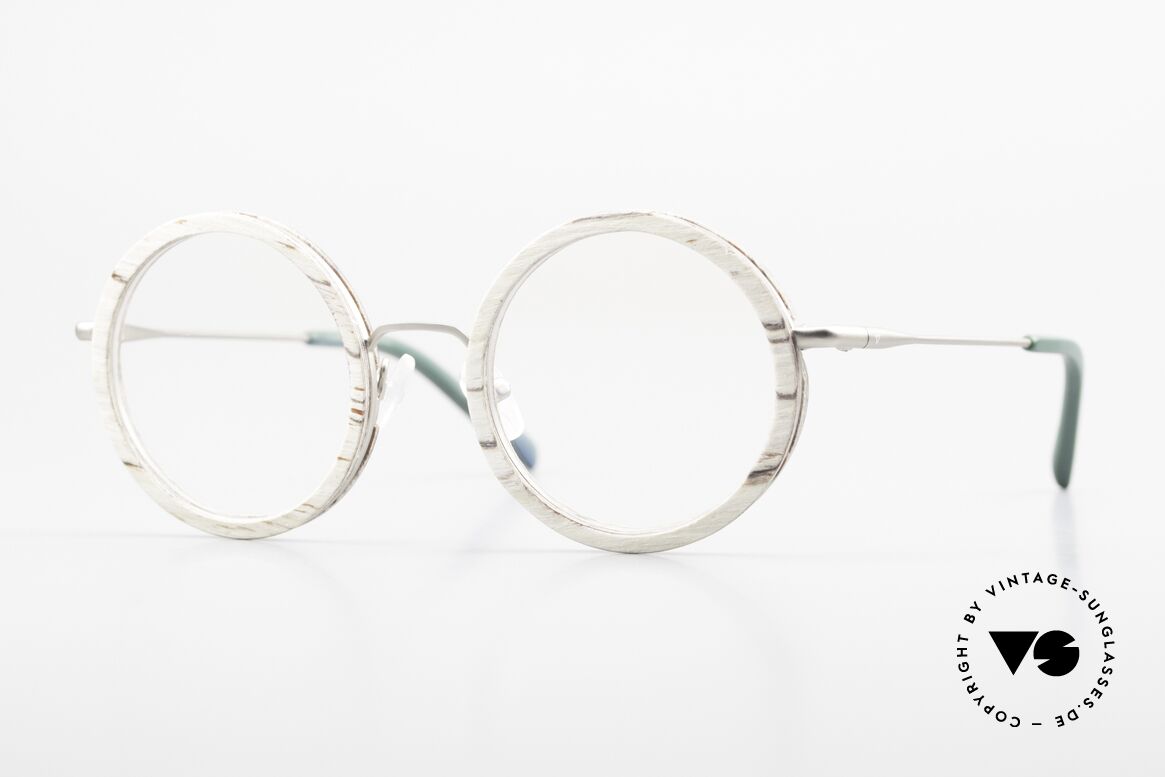 Kerbholz Rudolph Round Wood Frame White Birch, a UNIQUE rarity (pure natural material, handmade), Made for Men and Women