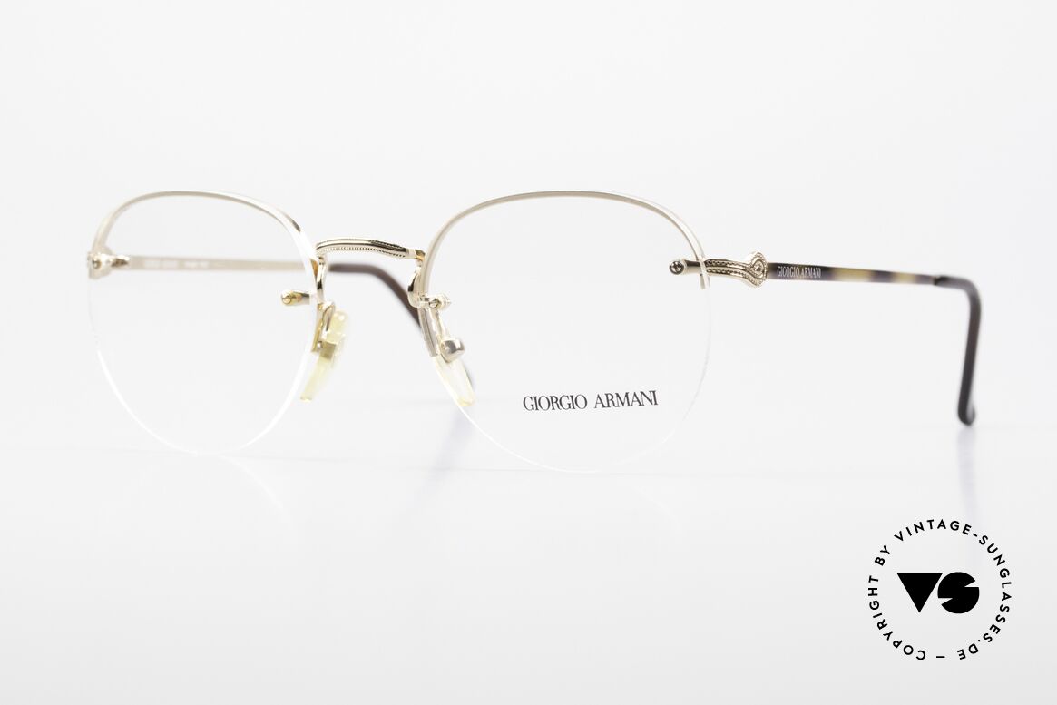 Giorgio Armani 161 Rimless Vintage Eyeglasses 80s, interesting GIORGIO ARMANI vintage designer specs, Made for Men and Women