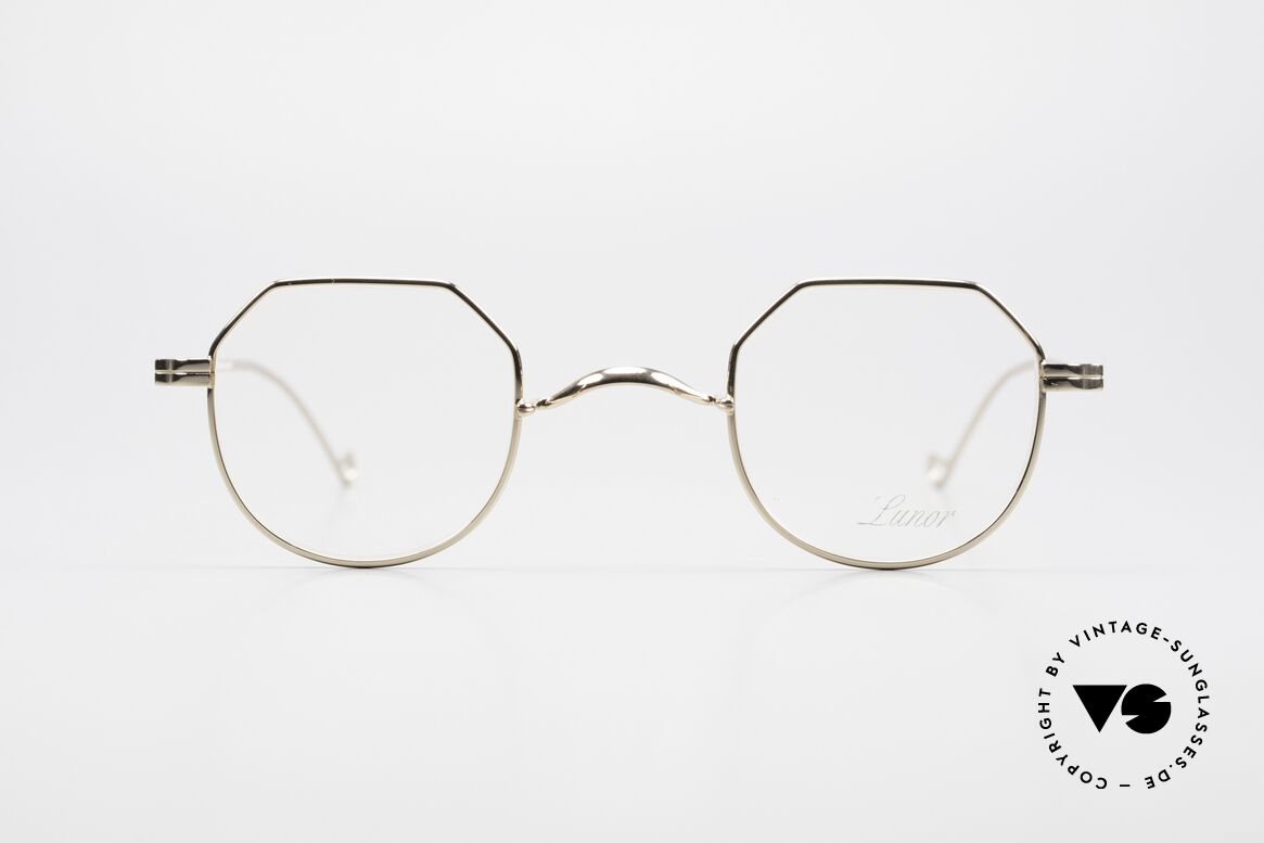 Lunor II 18 Hybrid Panto Frame Gold Plated, Lunor: shortcut for French "Lunette d'Or" (gold glasses), Made for Men and Women