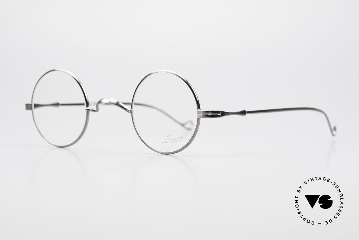 Lunor II 12 Small Round Luxury Glasses, the most classic eyewear design, ever: ANTIQUE SILVER, Made for Men and Women