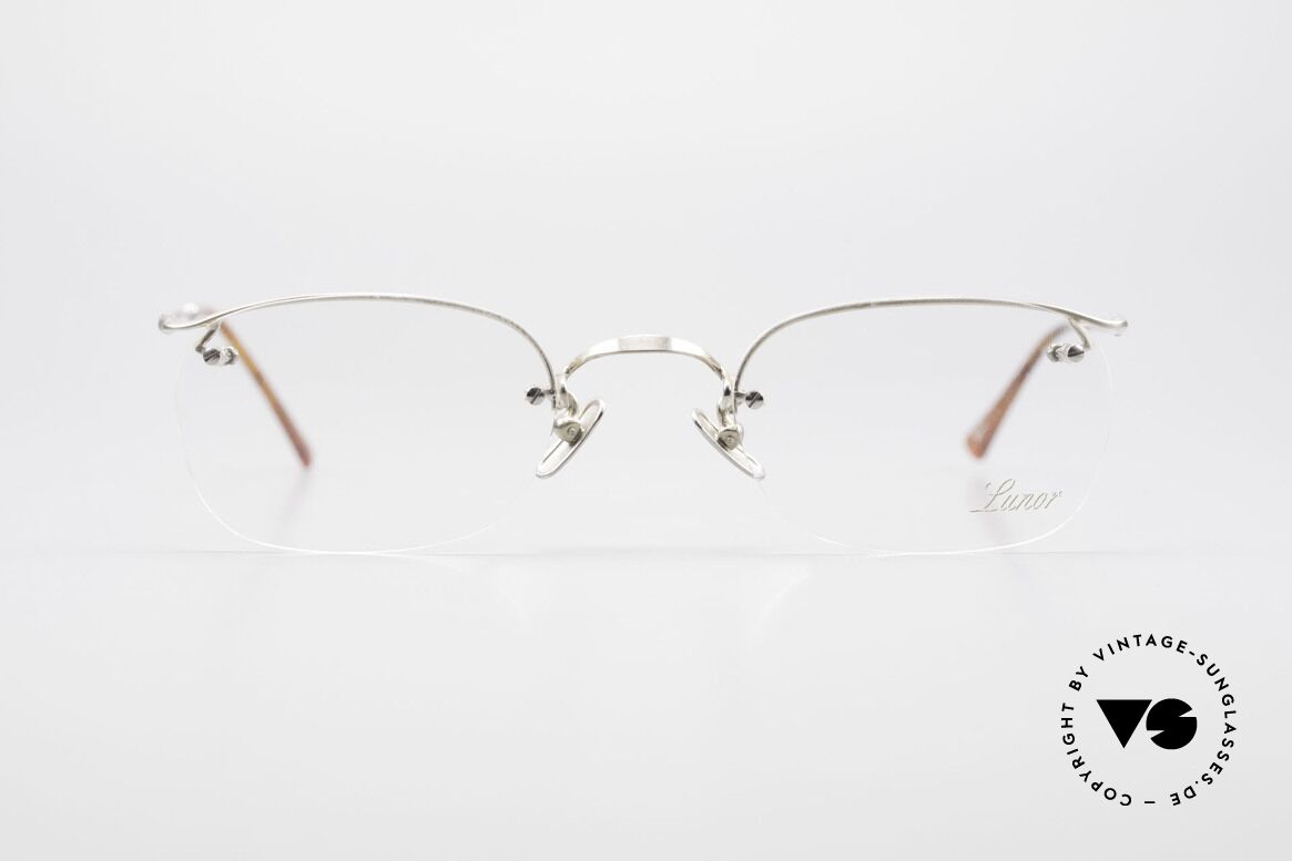 Lunor Classic One Semi Rimless Vintage Glasses, LUNOR: shortcut for French "Lunette d'Or" (gold glasses), Made for Men and Women