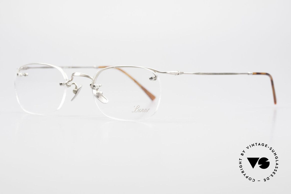 Lunor Classic One Semi Rimless Vintage Glasses, well-known for the "W-bridge" & the plain frame designs, Made for Men and Women