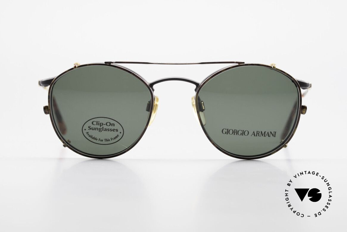 Giorgio Armani 132 Clip On Panto Eyeglasses 90's, timeless vintage Giorgio Armani designer eyeglasses, Made for Men