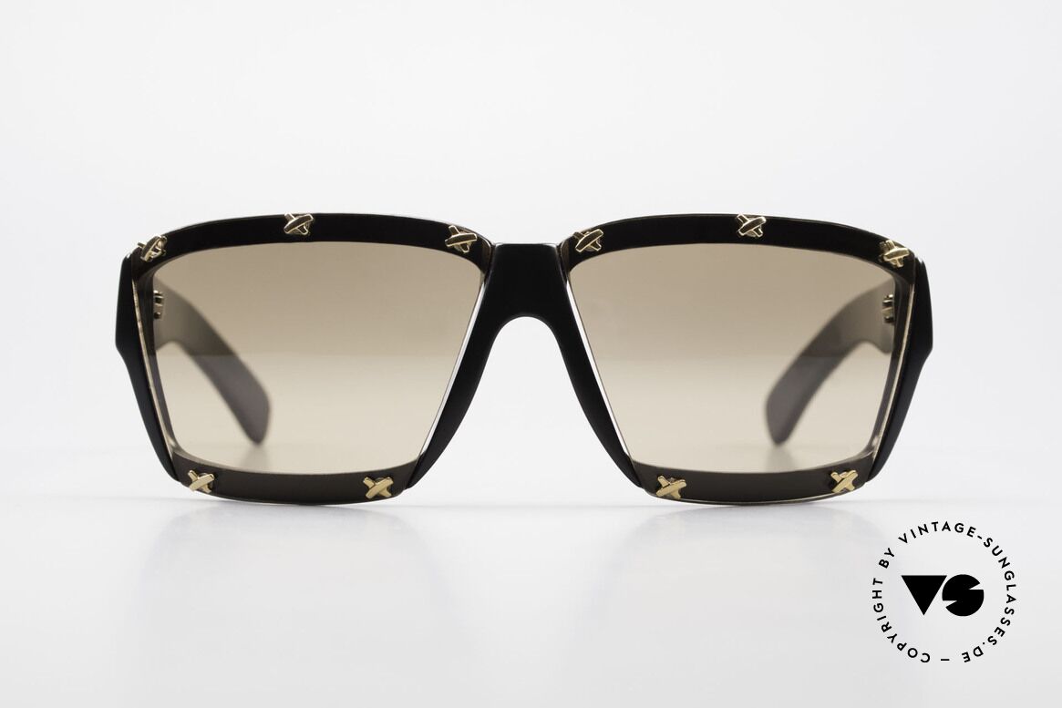 Paloma Picasso 3702 No Retro Sunglasses True 90's, black frame with light mirrored sun lenses; 100% UV, Made for Women