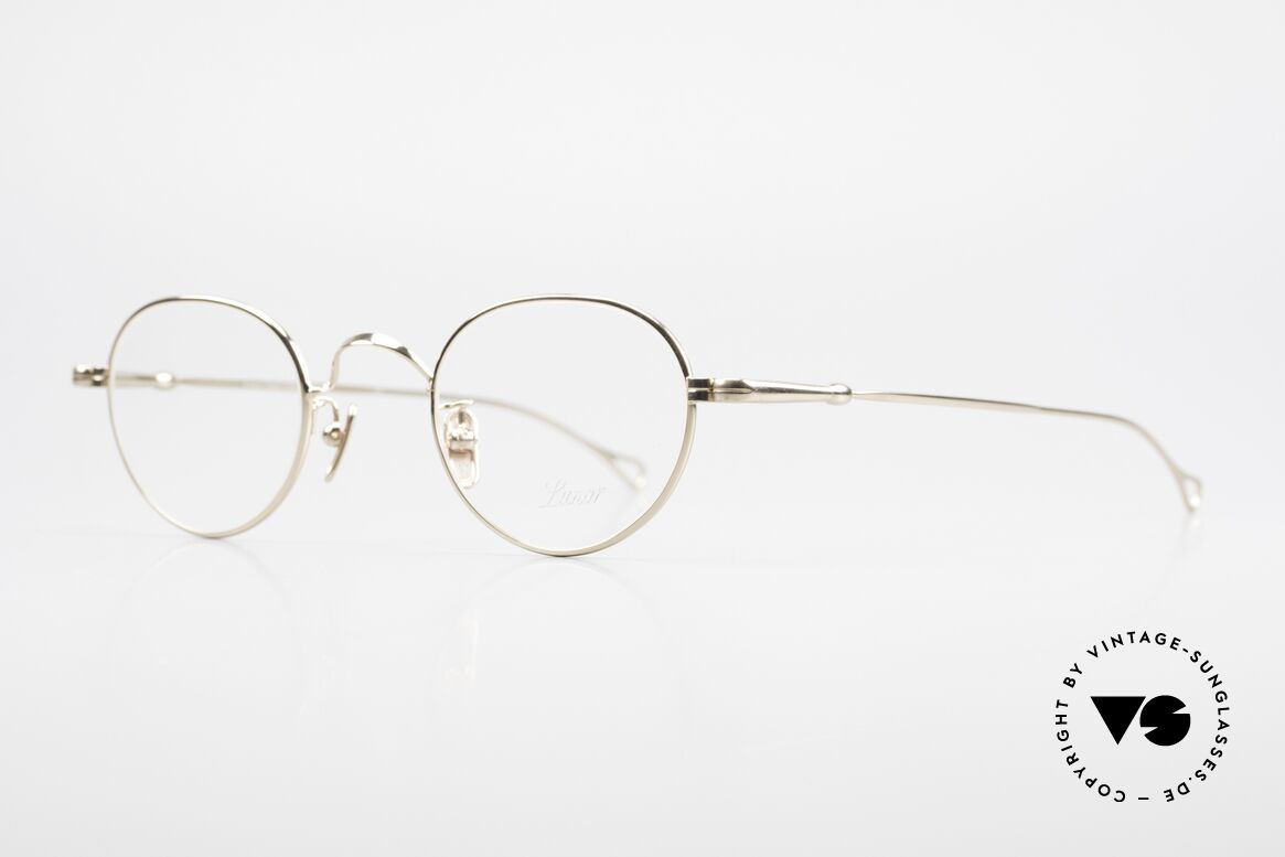 Lunor V 107 Panto Eyeglasses Gold Plated, model V 107: very elegant Panto glasses for gentlemen, Made for Men