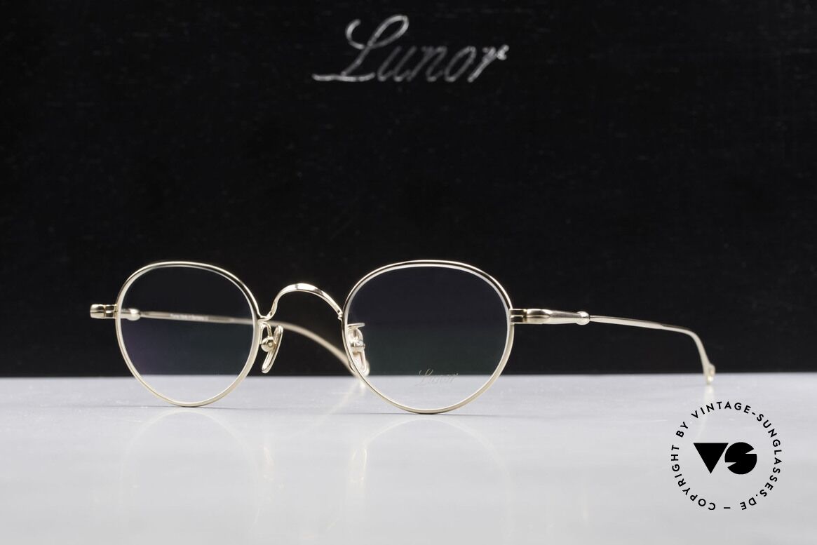 Lunor V 107 Panto Eyeglasses Gold Plated, Size: medium, Made for Men