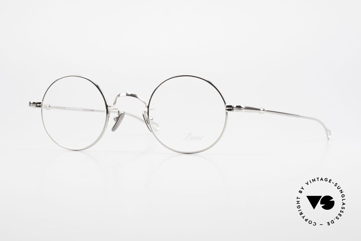 Lunor V 110 Lunor Glasses Round Platinum, round Lunor metal glasses with pads made of pure titan, Made for Men and Women
