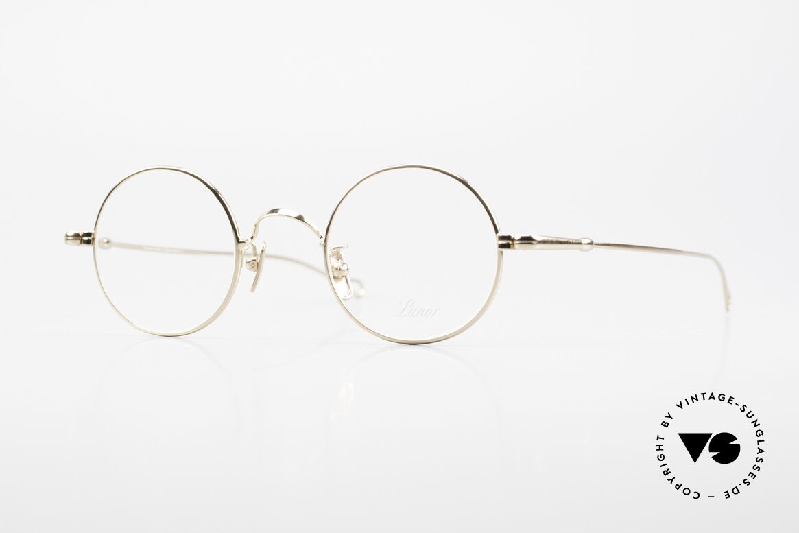 Lunor V 110 Lunor Round Glasses GP Gold, round Lunor metal glasses with pads made of pure titan, Made for Men and Women