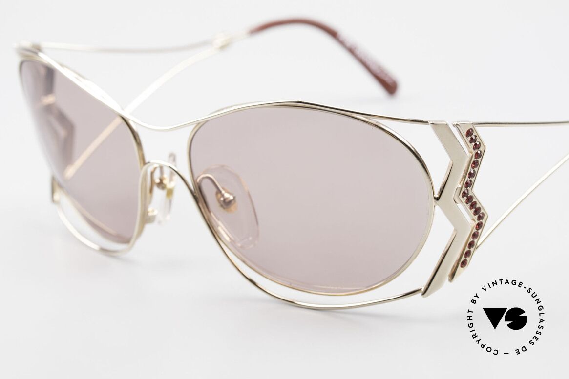 Paloma Picasso 3707 90's Sunglasses Rhinestones, unworn model, NOS (with original case by P. Picasso), Made for Women