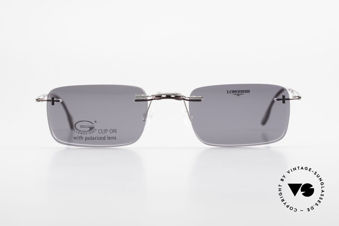 Longines 4367 Rimless Frame Polarized Clip, 90's Longines model 4367 color 512, size 50-21, 135, Made for Men