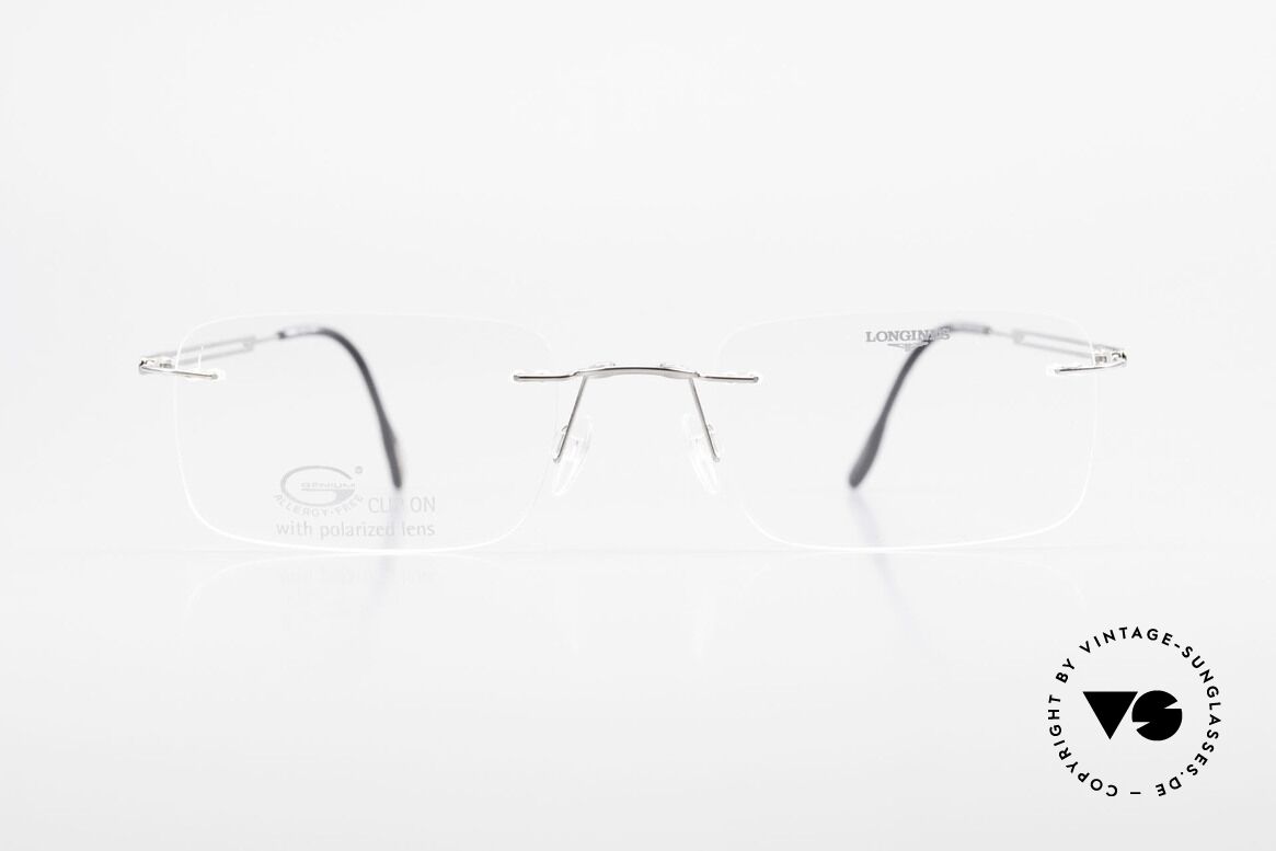 Longines 4367 Rimless Specs Polarized Clip, Size: medium, Made for Men