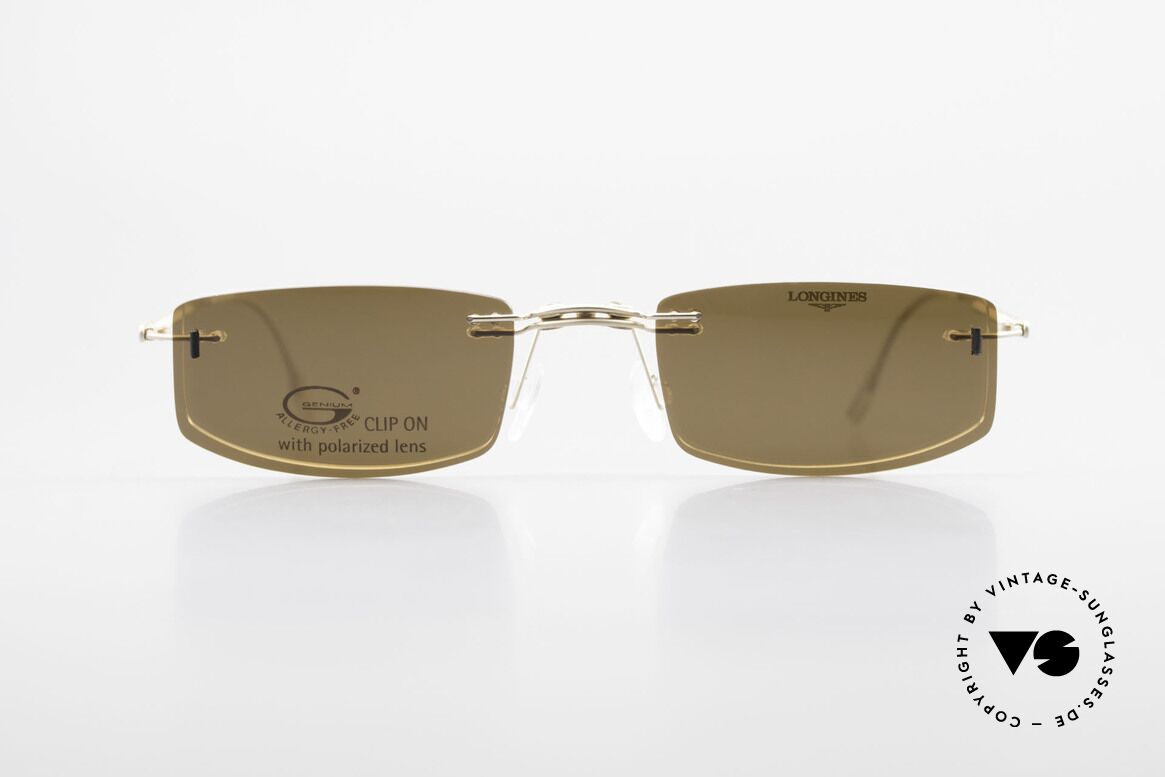 Longines 4378 Polarized Rimless Eyeglasses, allergy-free, rimless 90's eyeglass-frame by Longines, Made for Men and Women