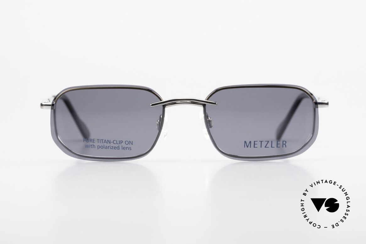 Metzler 1716 Titanium Frame Polarized Clip, 90's Metzler Titan glasses, 1716, col 023, 52/19, 135, Made for Men