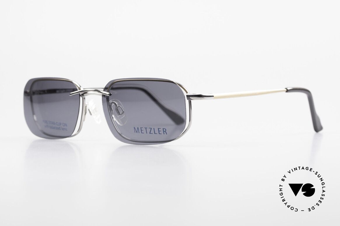 Metzler 1716 Titanium Frame Polarized Clip, Clip-On with gray polarized lenses; 100% UV protect., Made for Men
